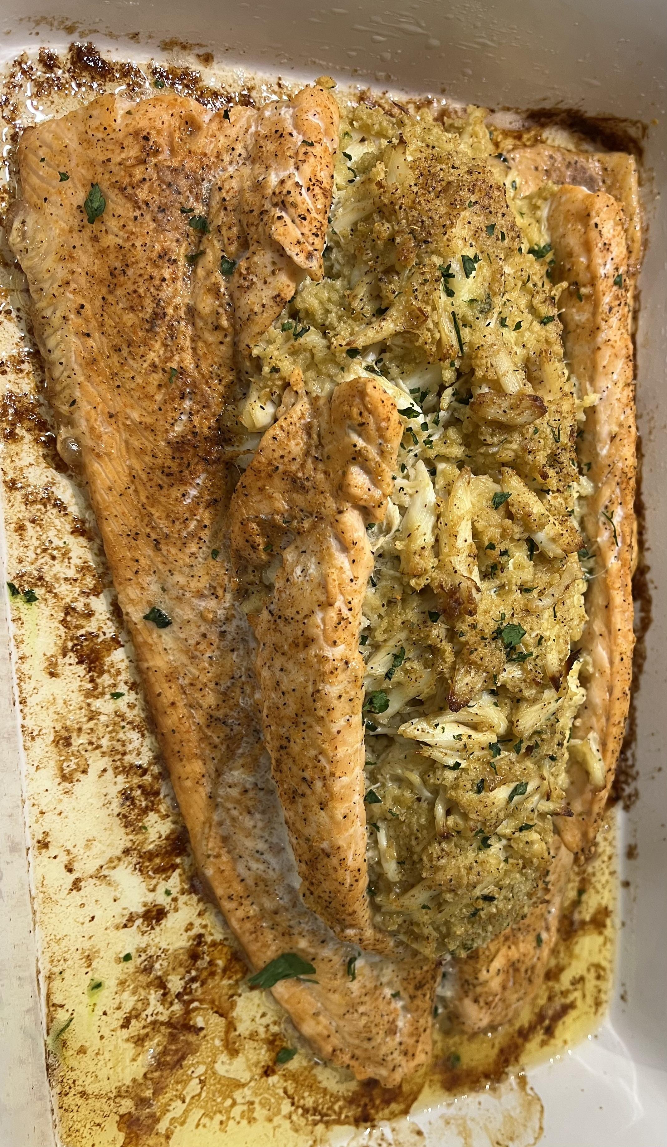 Crab & Spinach Stuffed Salmon